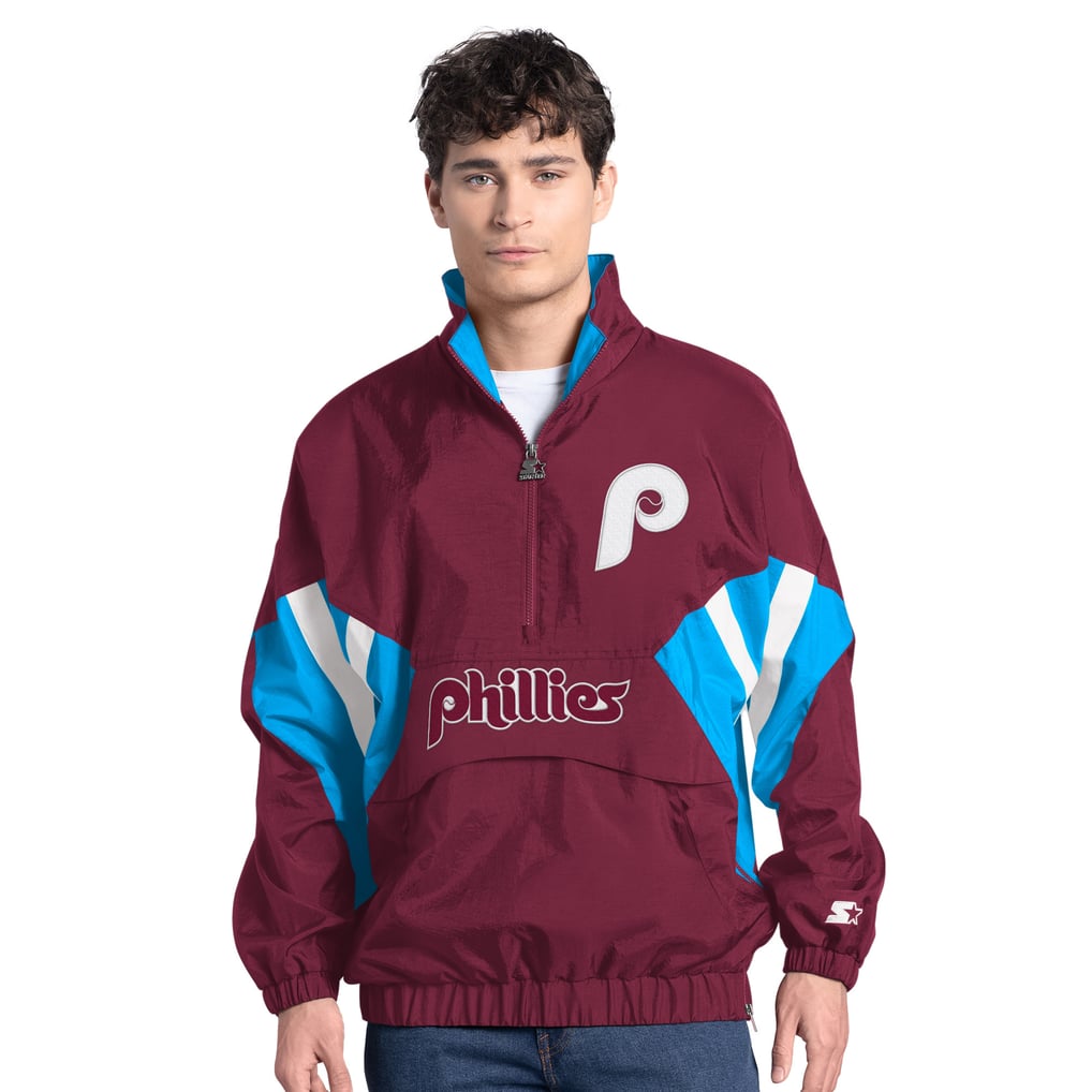  Philadelphia Phillies Starter Cooperstown Chief Half-Zip Pullover - Burgundy